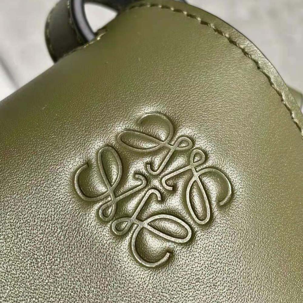 Loewe Women Small Gate Bag in Soft Calfskin and Jacquard-Green - image 6