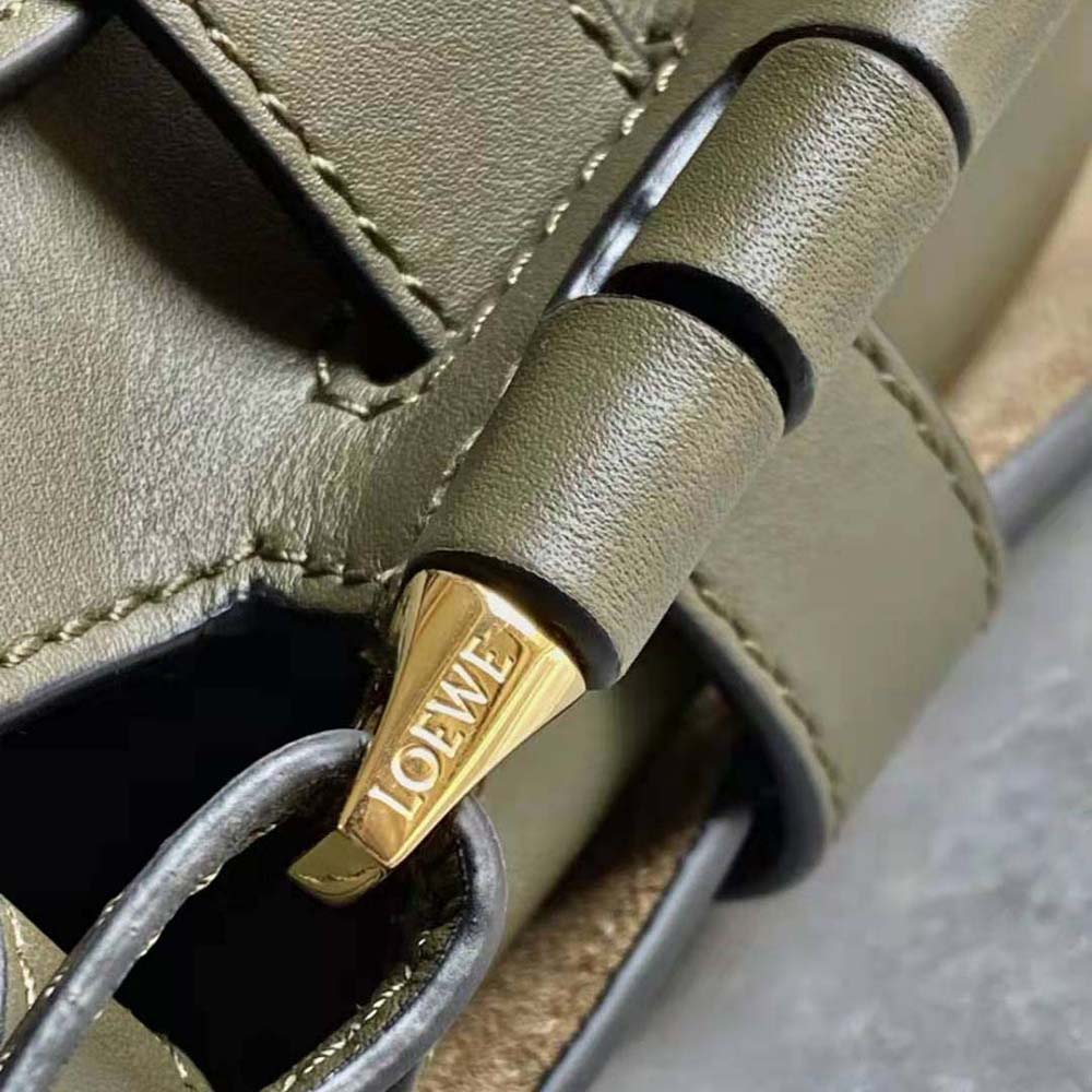 Loewe Women Small Gate Bag in Soft Calfskin and Jacquard-Green - image 7