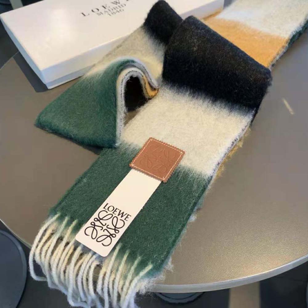 Loewe Women Stripe Scarf in Mohair - image 4