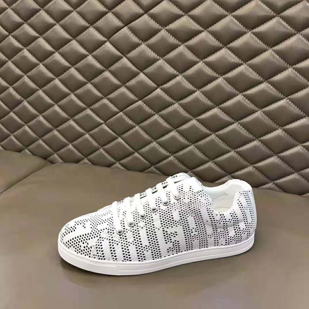 Fendi Men Lace-up Sneakers White Mesh Low-Tops - image 8