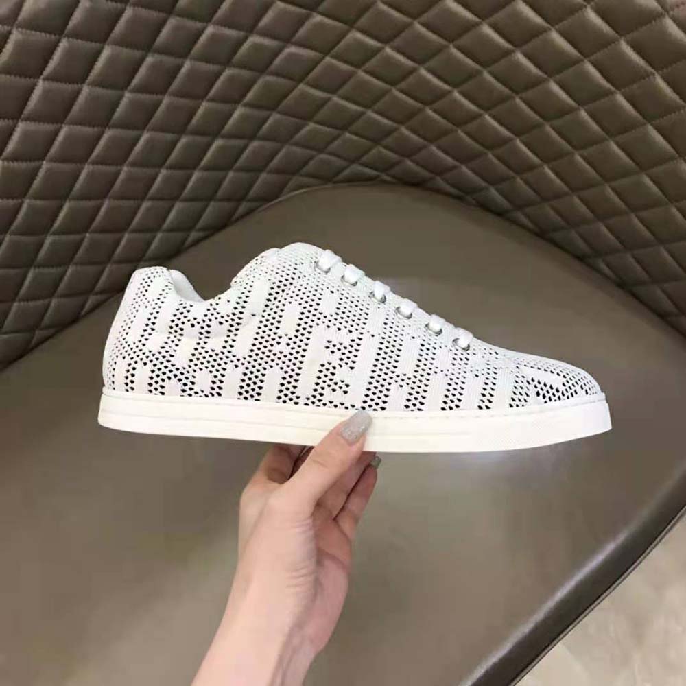 Fendi Men Lace-up Sneakers White Mesh Low-Tops - image 9