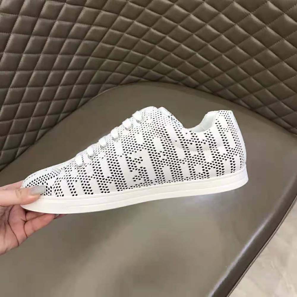 Fendi Men Lace-up Sneakers White Mesh Low-Tops - image 6