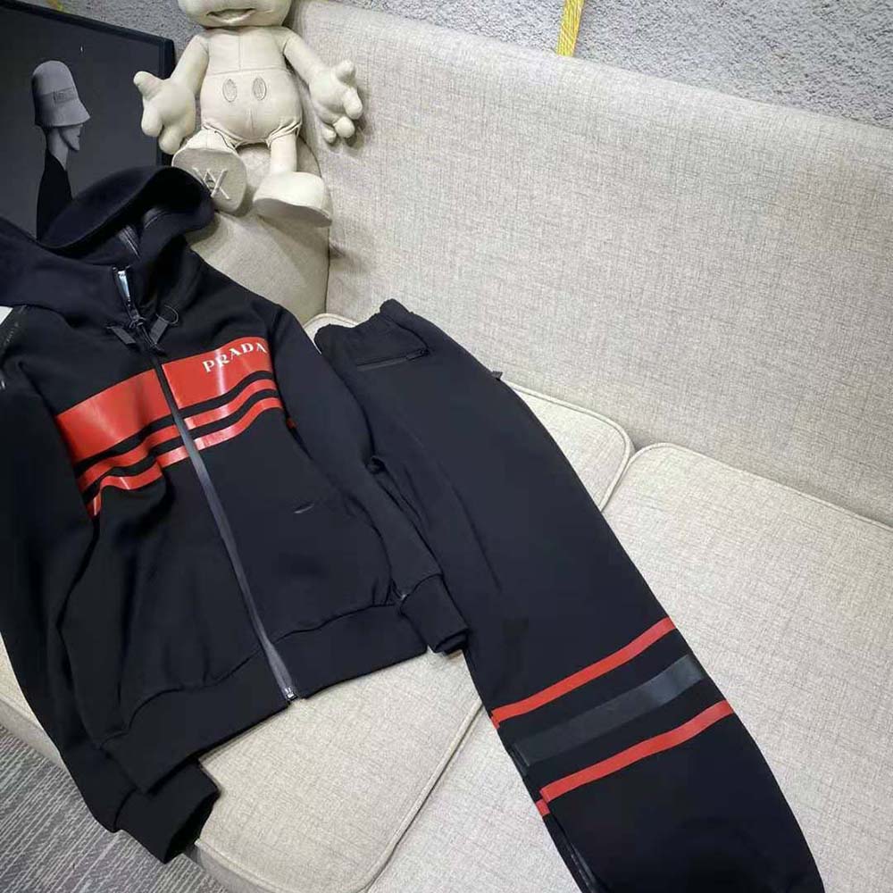 Prada Men Printed Technical Fabric Jacket-Black - image 5