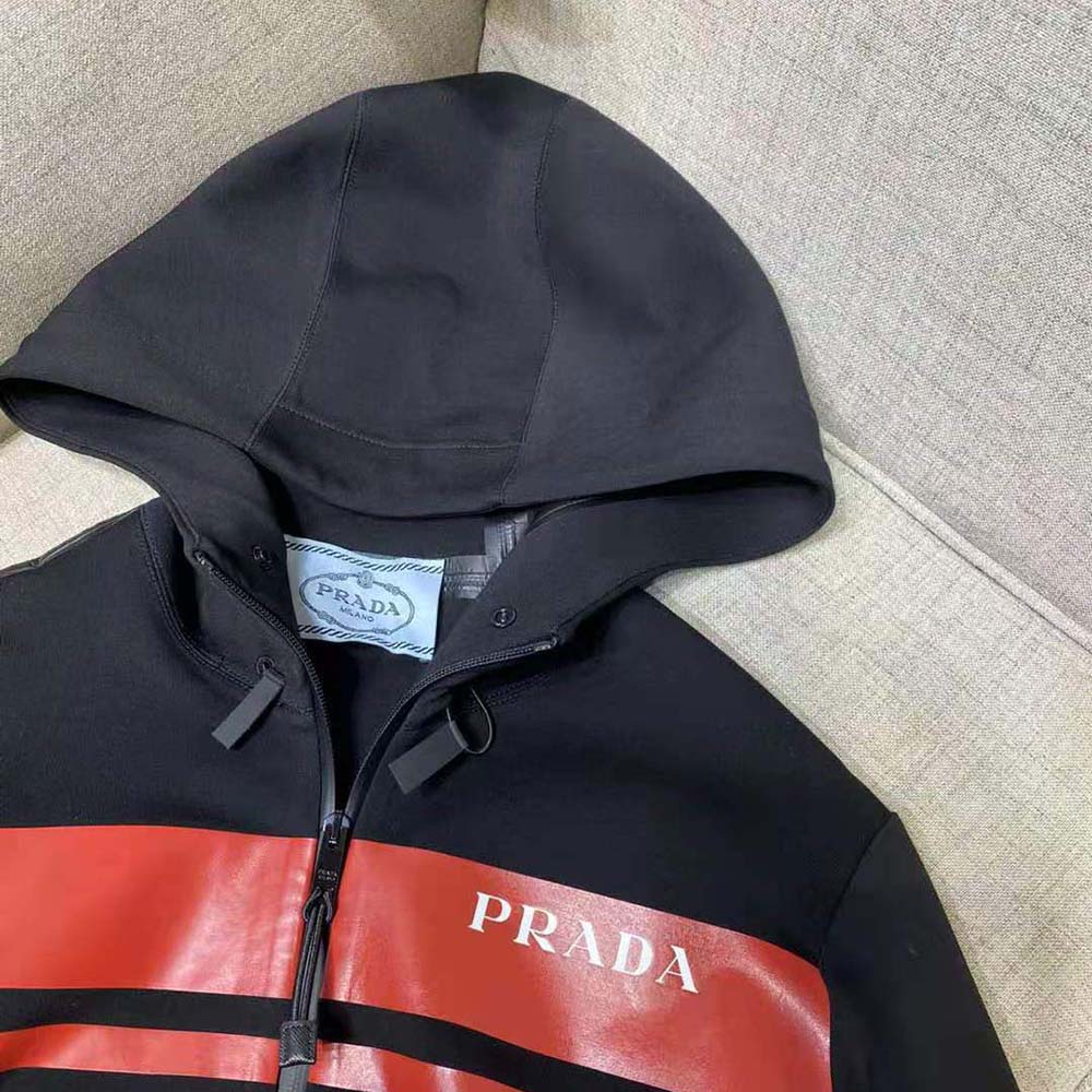 Prada Men Printed Technical Fabric Jacket-Black - image 7
