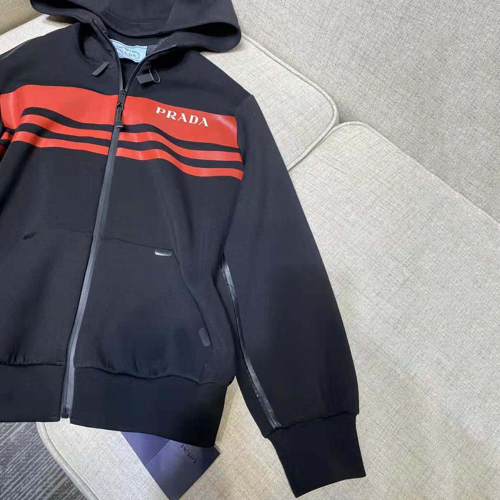 Prada Men Printed Technical Fabric Jacket-Black - image 6