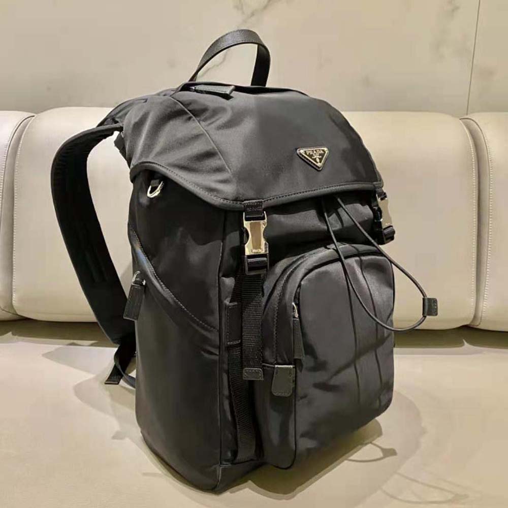 Prada Men Re-Nylon and Saffiano Leather Backpack with Hood - image 4