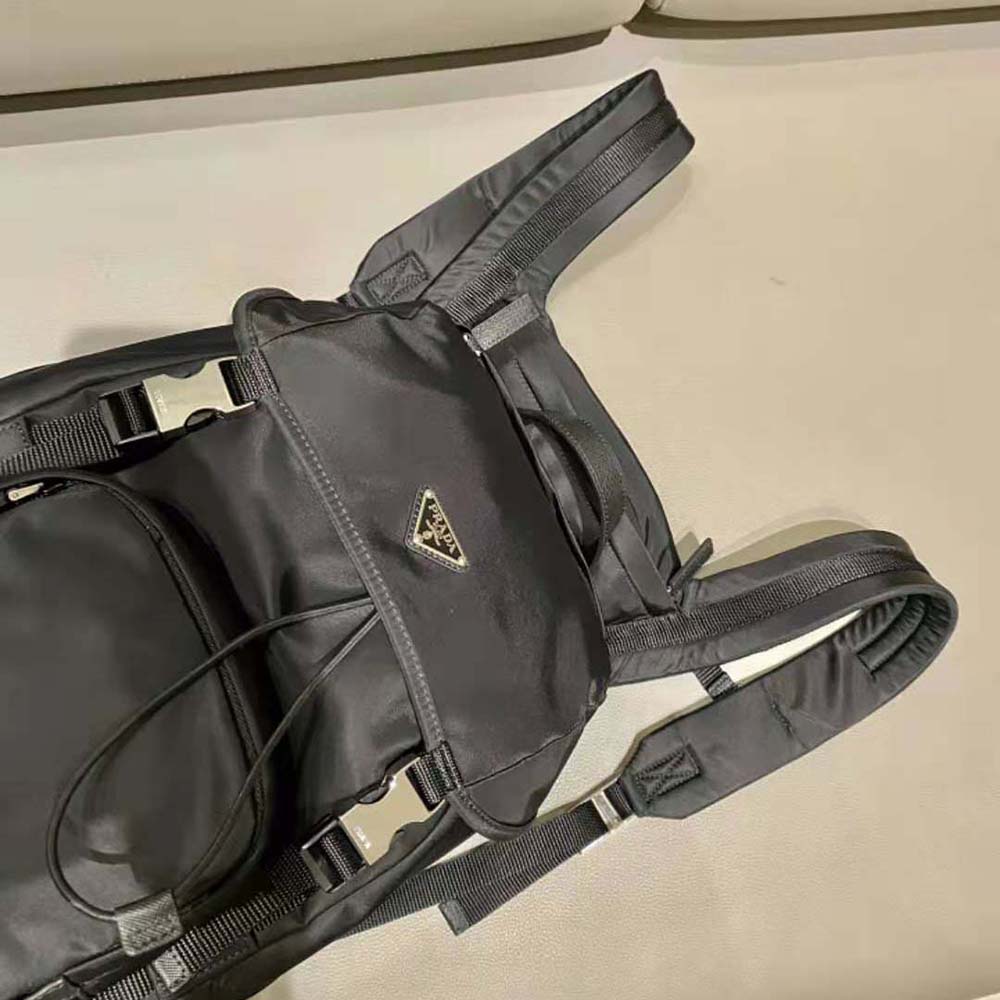 Prada Men Re-Nylon and Saffiano Leather Backpack with Hood - image 8