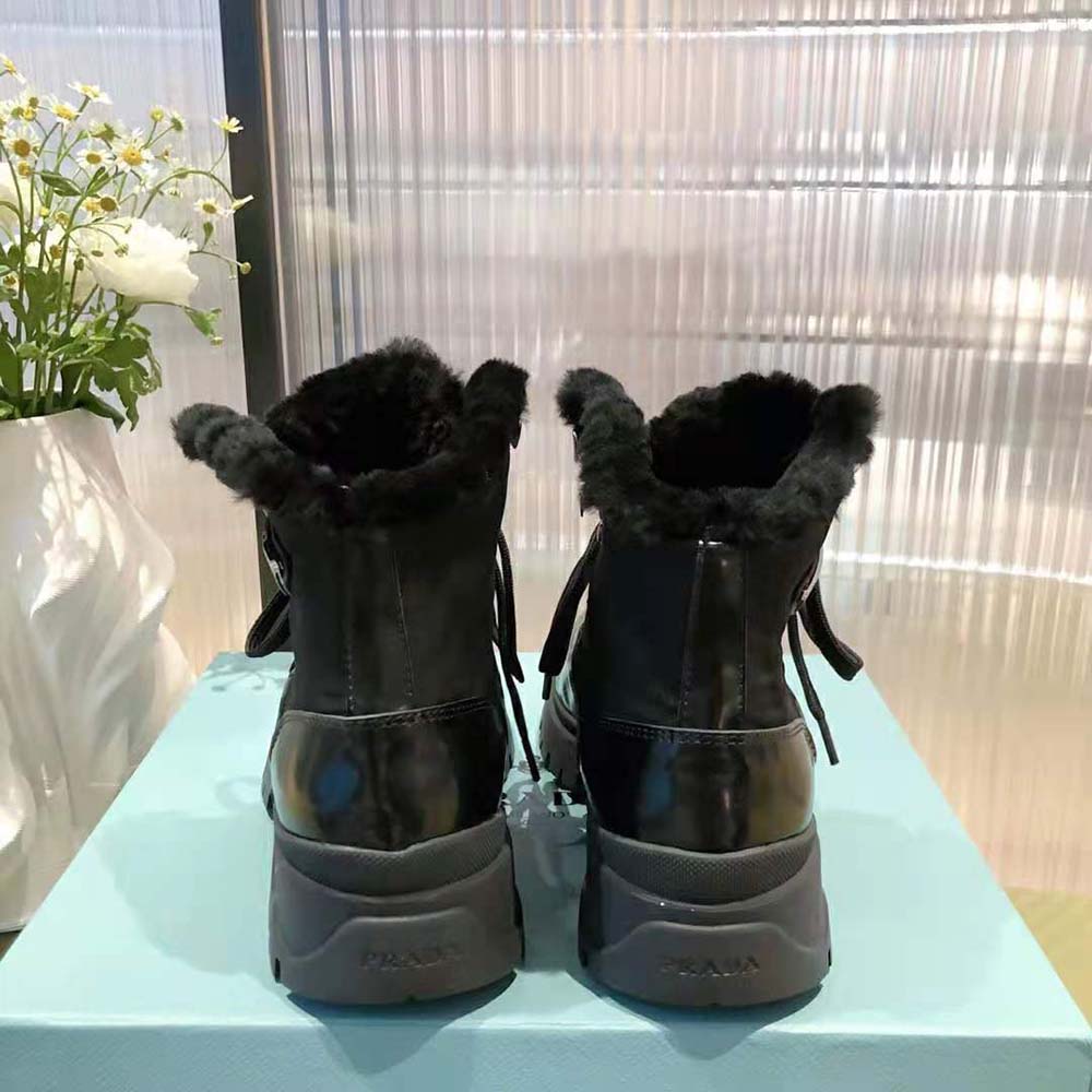Prada Women Brixxen Leather and Nylon Booties-Black - image 6