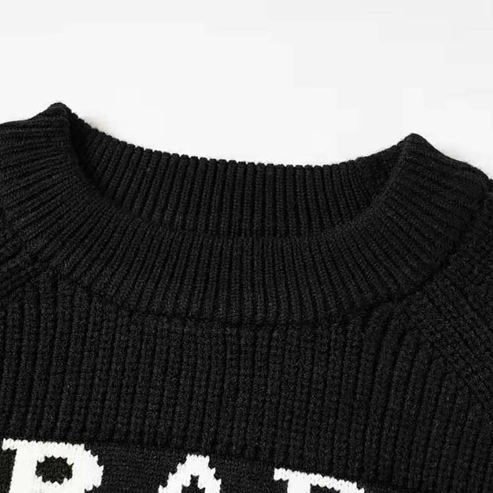 Prada Women Cashmere Ribbed Knit Sweater with Sleek-Black - image 5