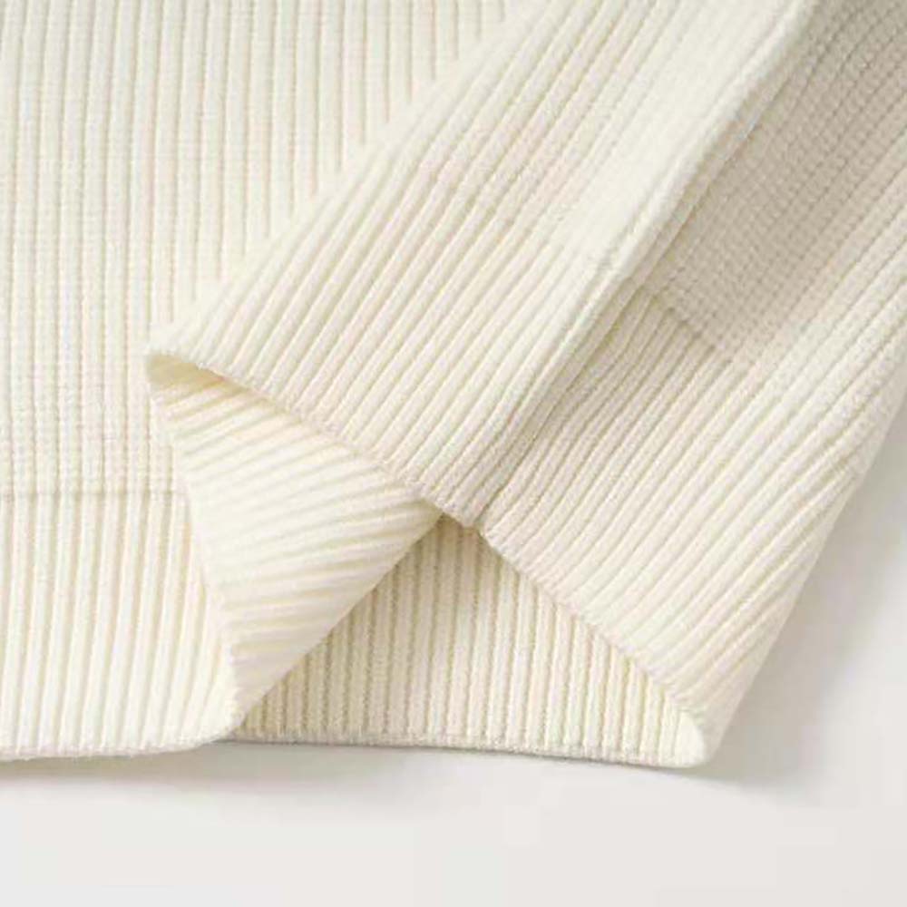 Prada Women Cashmere Ribbed Knit Sweater with Sleek-White - image 8