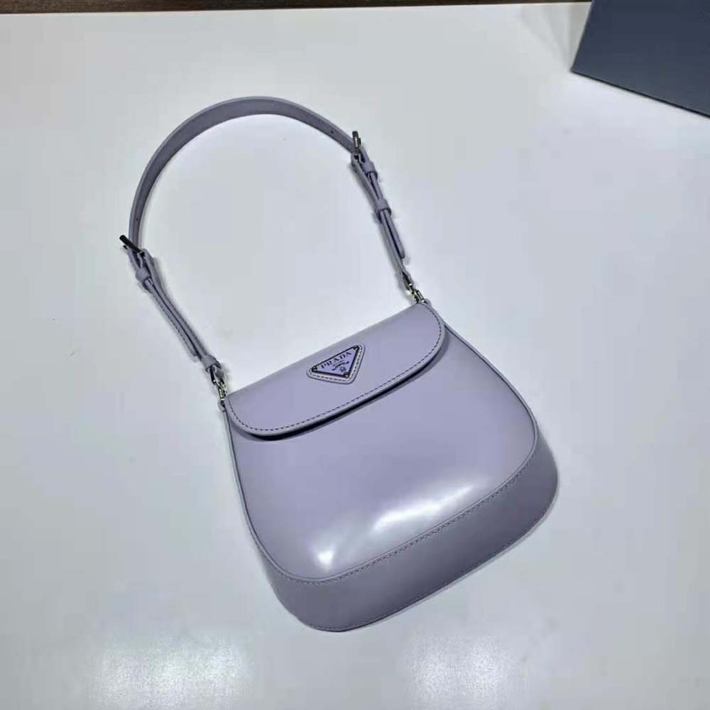 Prada Women Cleo Brushed Leather Mini Bag-Purple - image 4