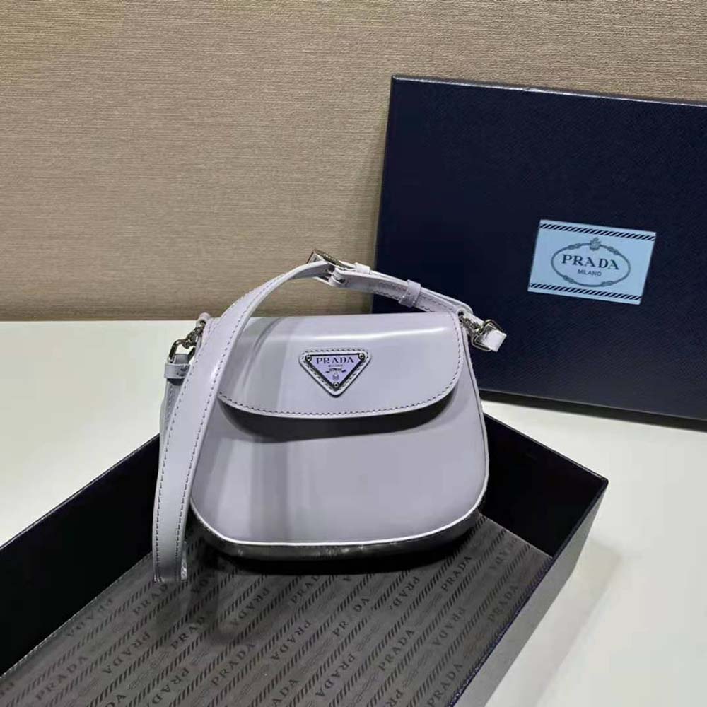 Prada Women Cleo Brushed Leather Mini Bag-Purple - image 6