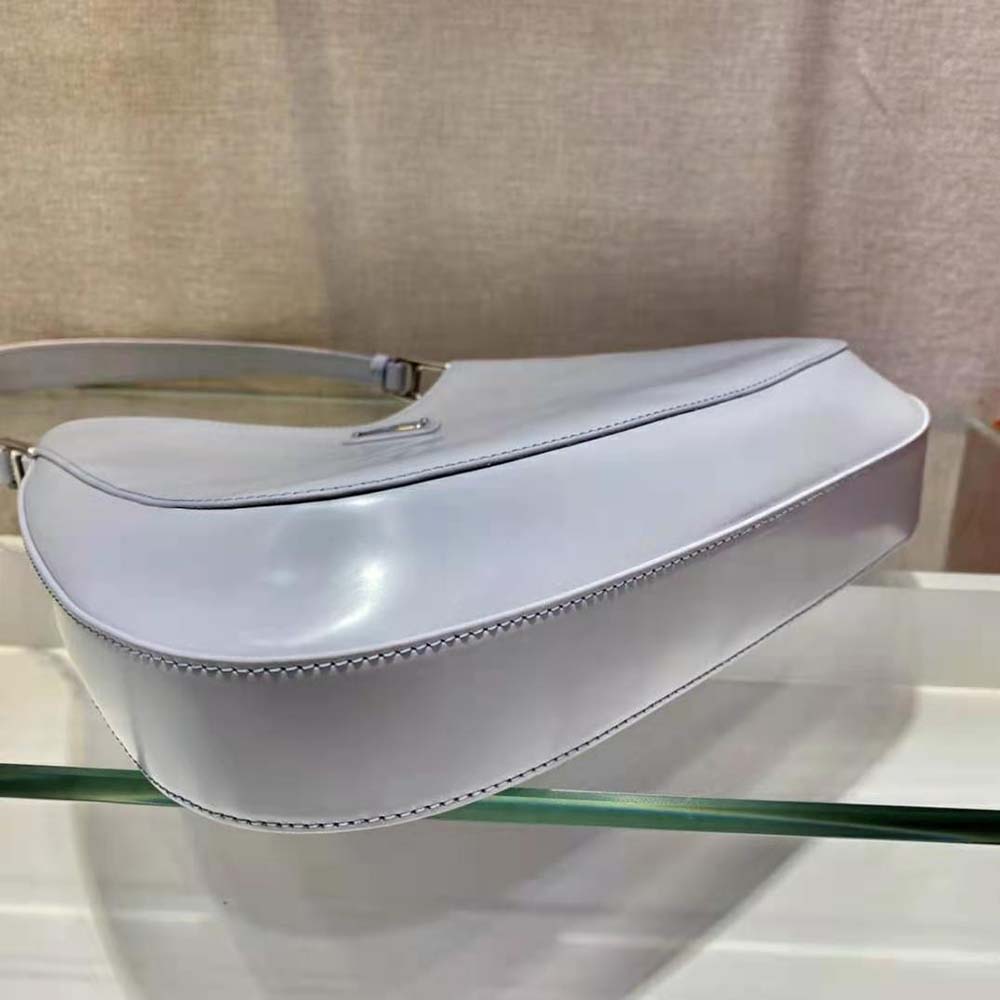 Prada Women Cleo Brushed Leather Shoulder Bag-White - image 7