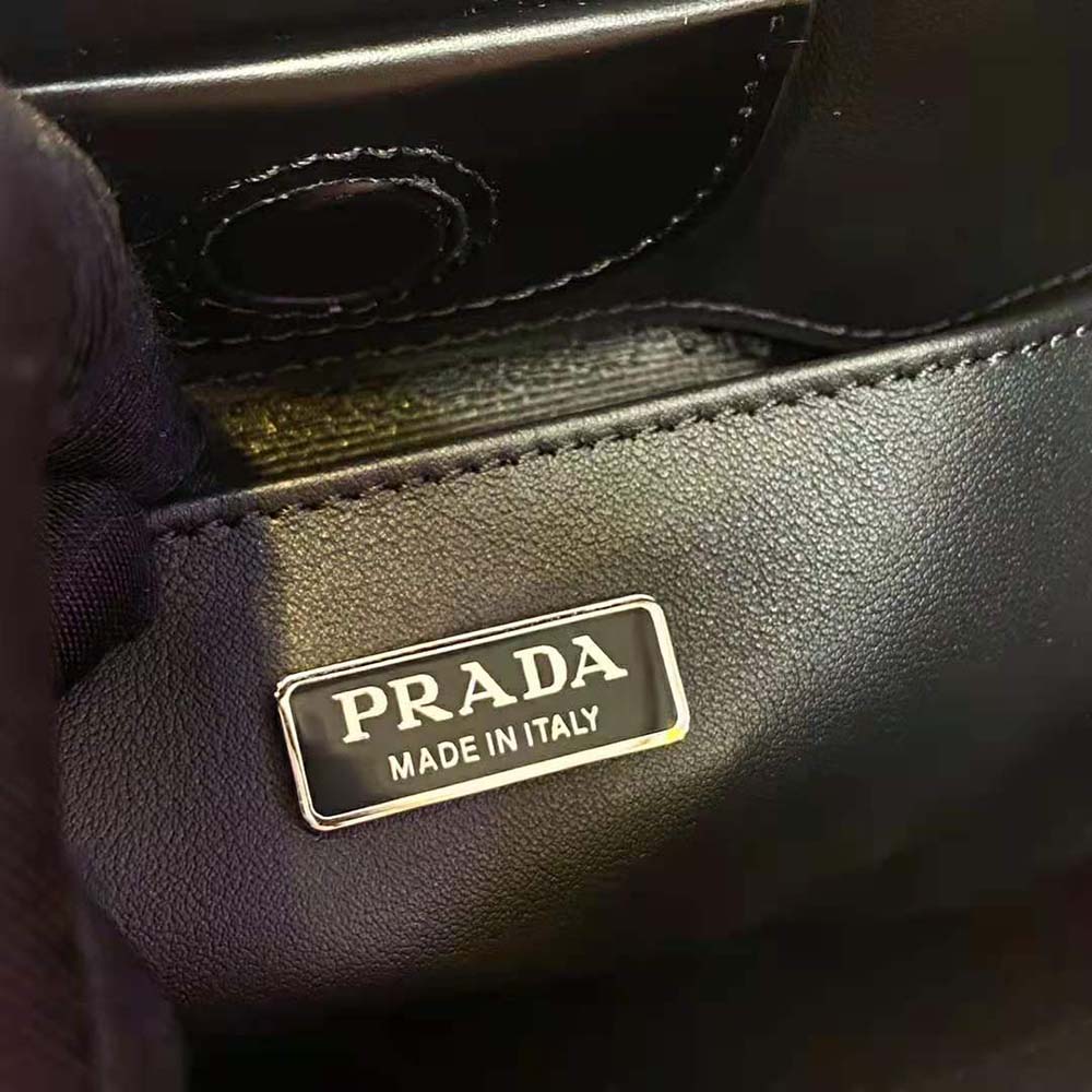 Prada Women Cleo Brushed Leather Shoulder Bag-Black - image 9