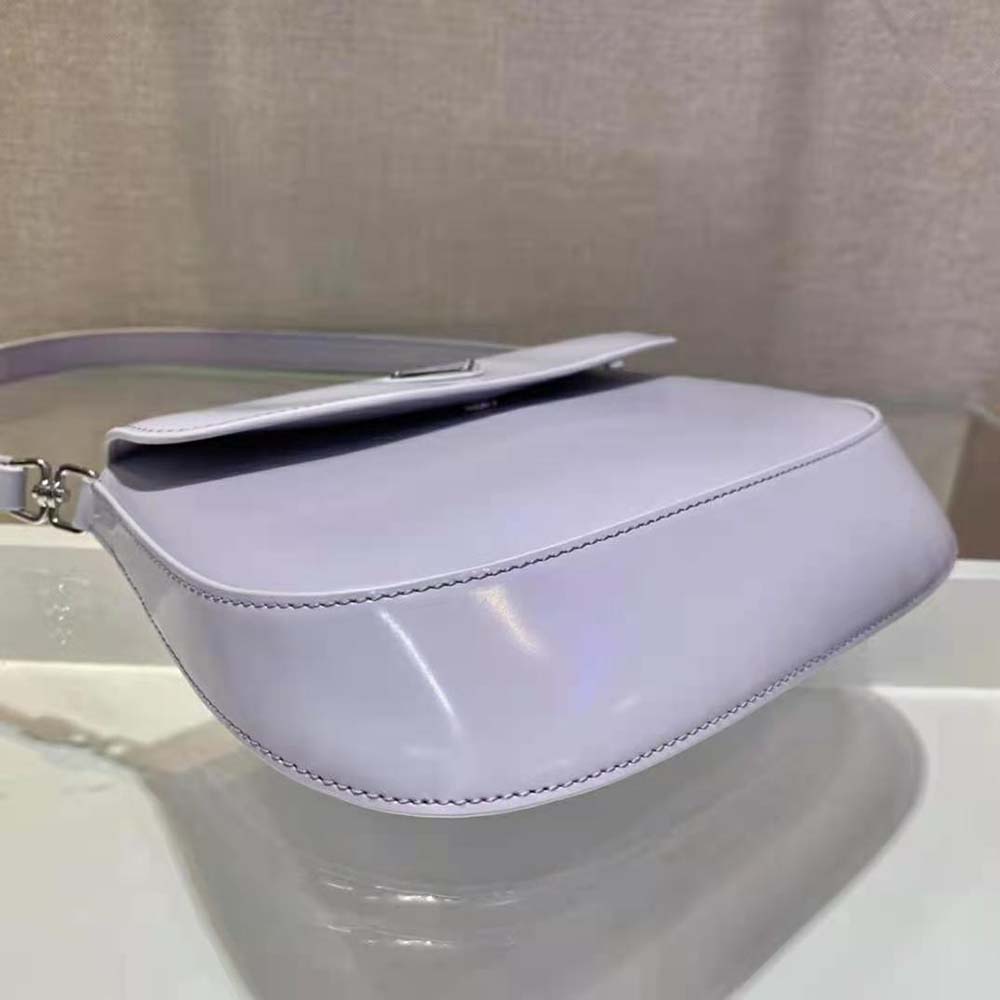 Prada Women Cleo Brushed Leather Shoulder Bag with Flap-Purple - image 7
