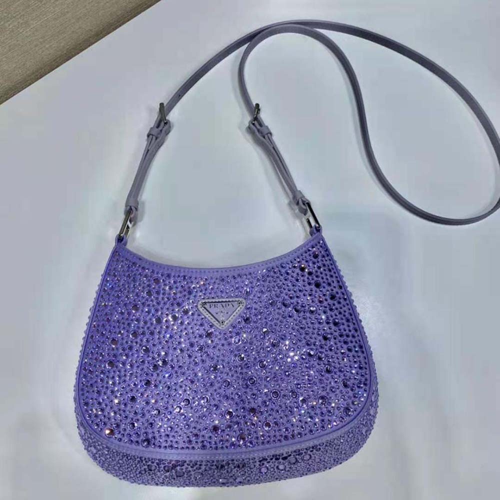 Prada Women Cleo Satin Bag with Appliques-Purple - image 7