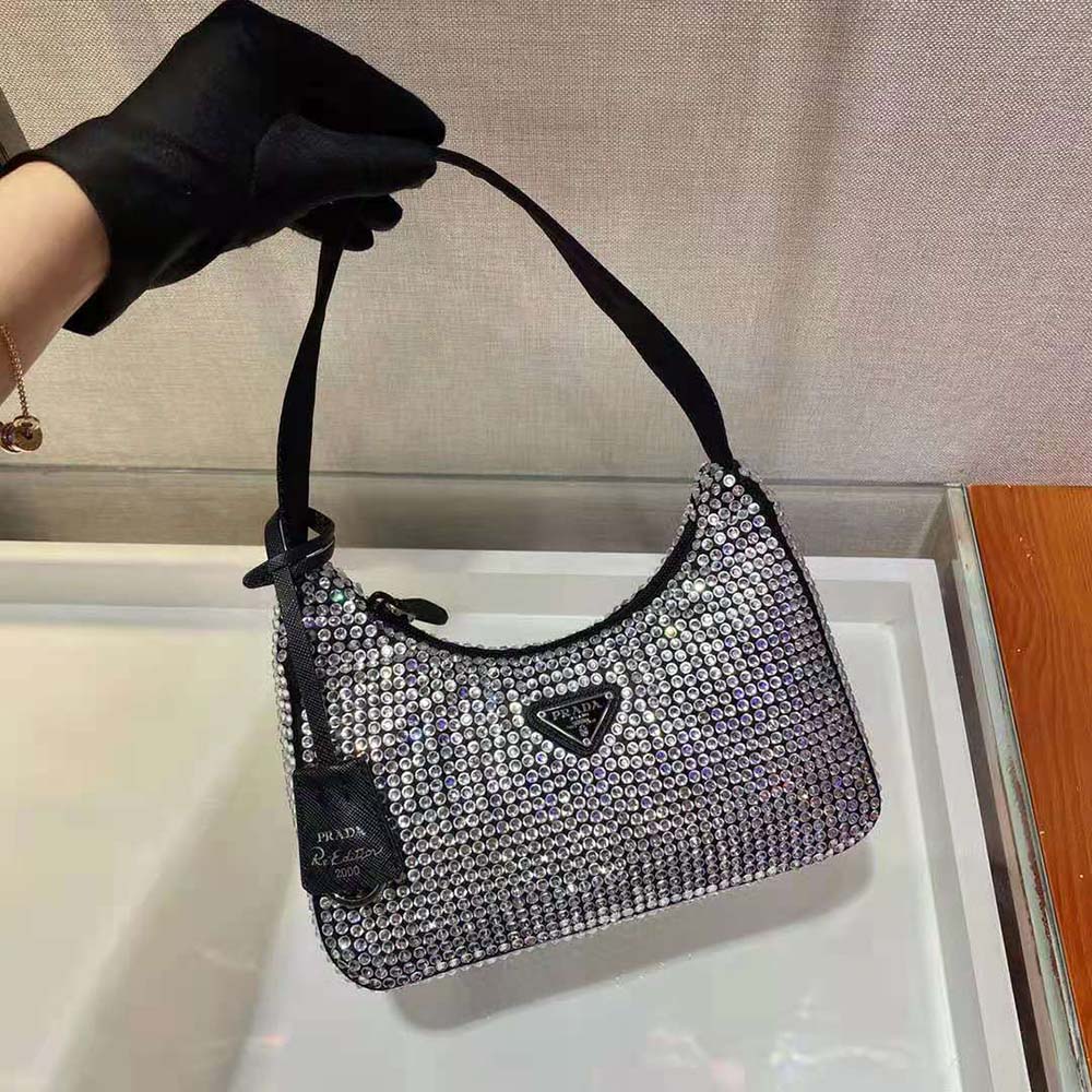 Prada Women Duchesse and Crystal Mini-Bag-Black - image 4