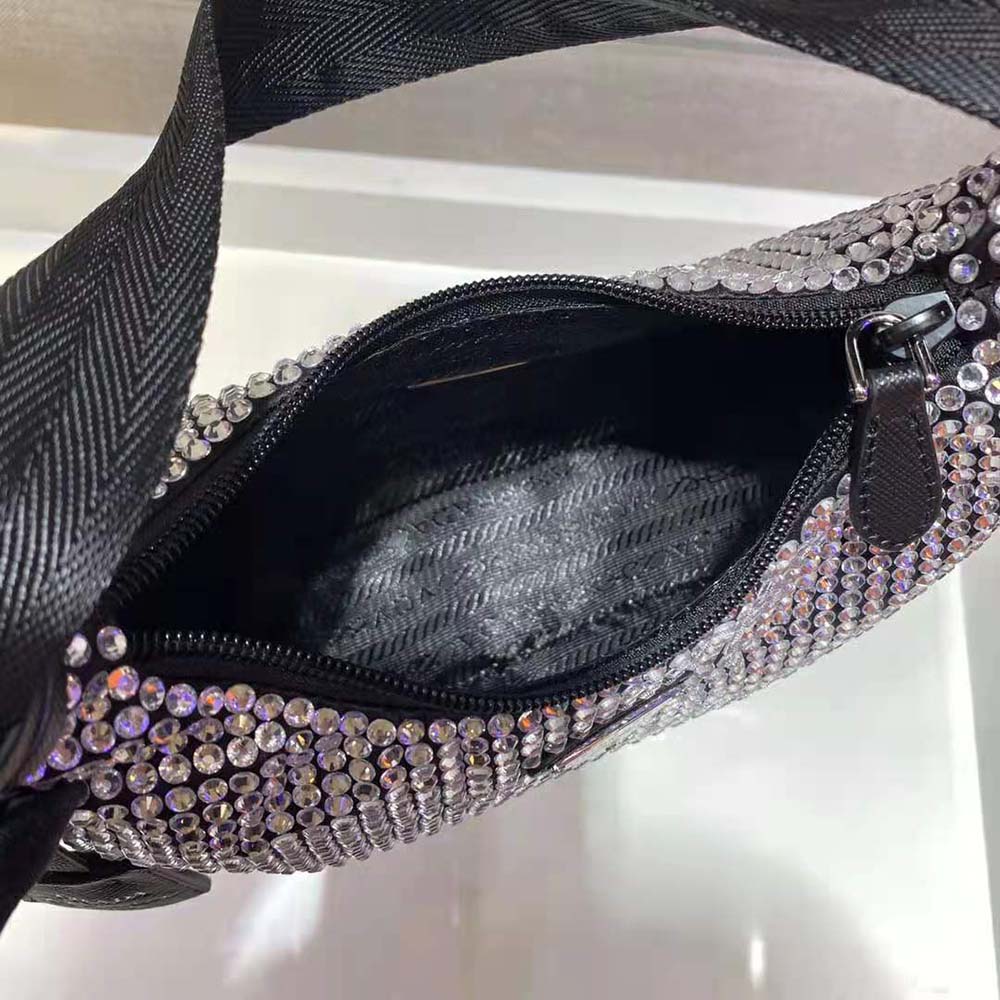 Prada Women Duchesse and Crystal Mini-Bag-Black - image 7