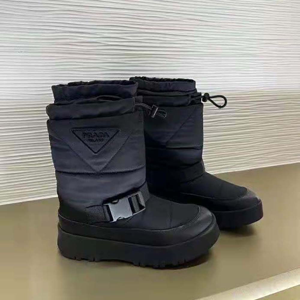 Prada Women Nylon Gabardine Booties-Black - image 4