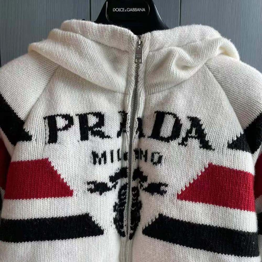 Prada Women Sporty Soul Cashmere Down Jacket-White - image 7