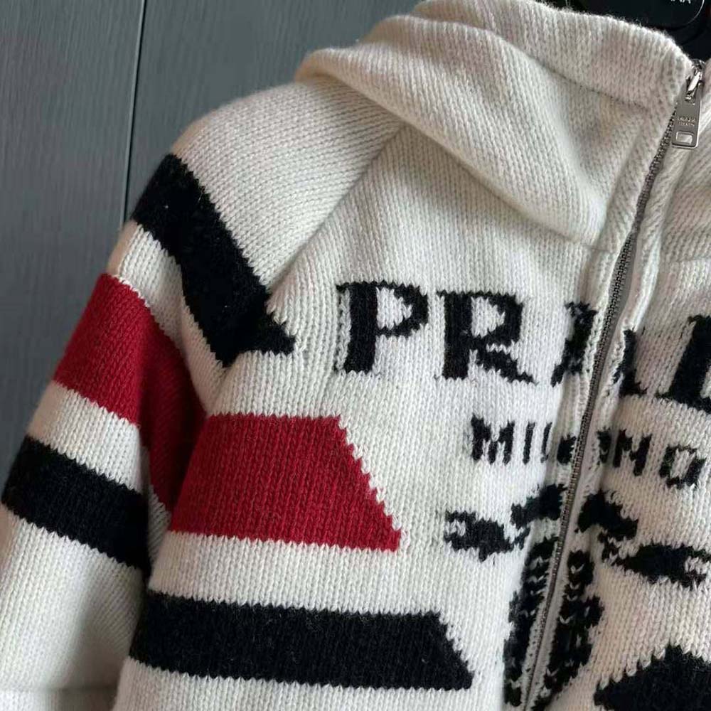 Prada Women Sporty Soul Cashmere Down Jacket-White - image 6
