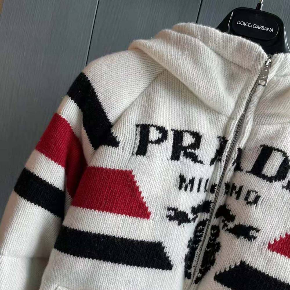 Prada Women Sporty Soul Cashmere Down Jacket-White - image 8