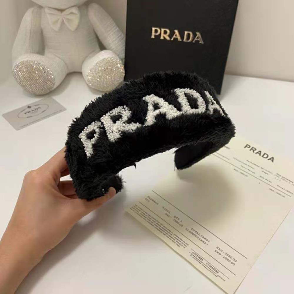 Prada Women Terrycloth Headband with A Beguiling Rounded Design - image 4