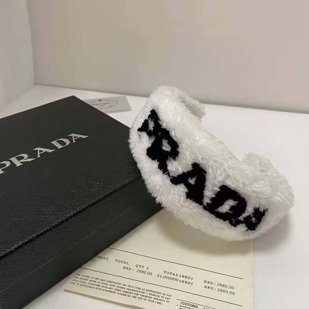 Prada Women Terrycloth Headband with A Beguiling Rounded Design - image 8