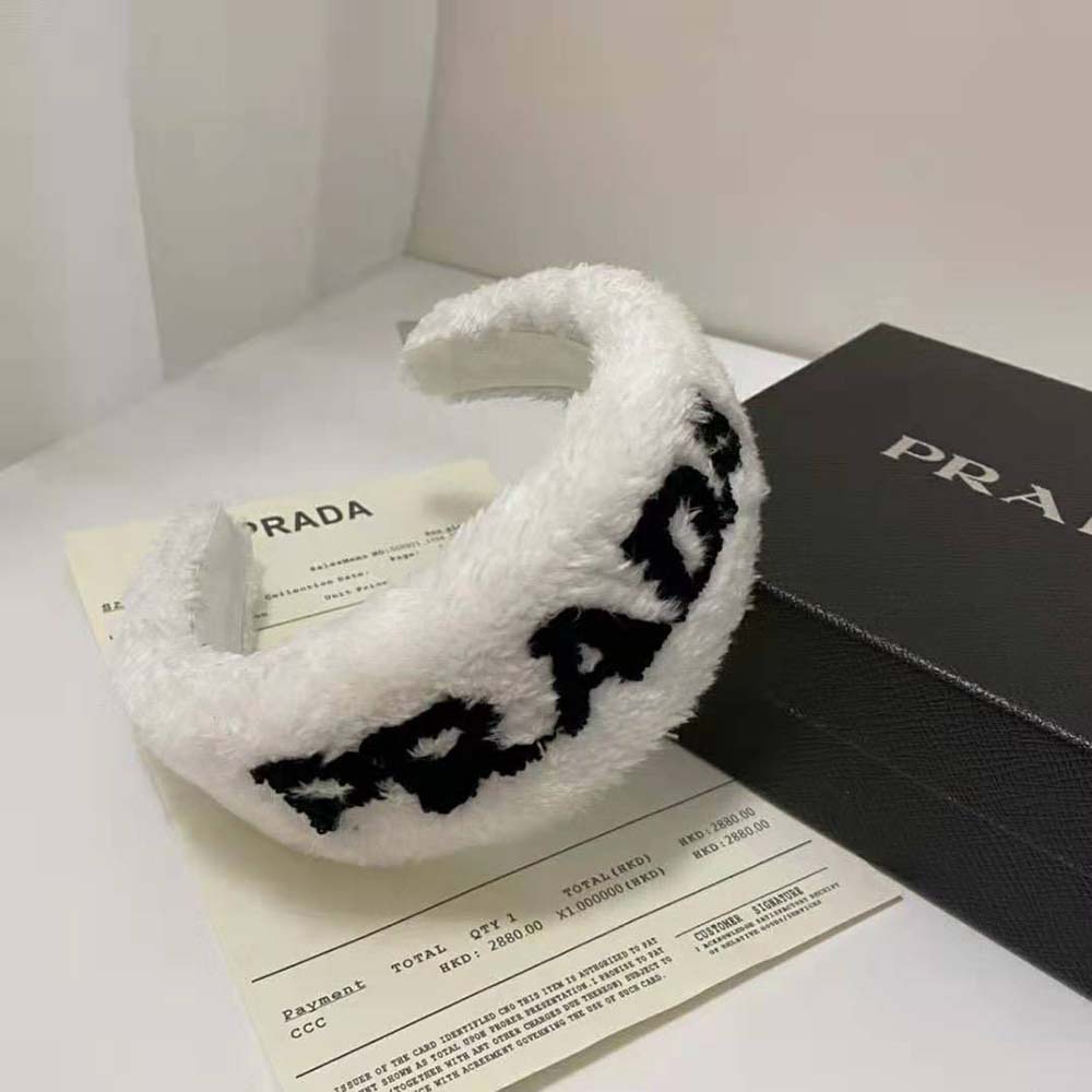Prada Women Terrycloth Headband with A Beguiling Rounded Design - image 12