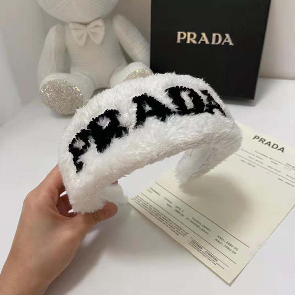 Prada Women Terrycloth Headband with A Beguiling Rounded Design - image 11
