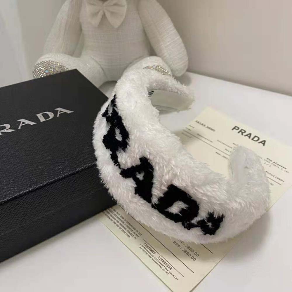 Prada Women Terrycloth Headband with A Beguiling Rounded Design - image 10