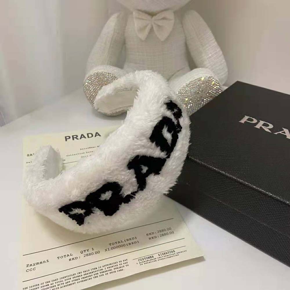 Prada Women Terrycloth Headband with A Beguiling Rounded Design - image 9