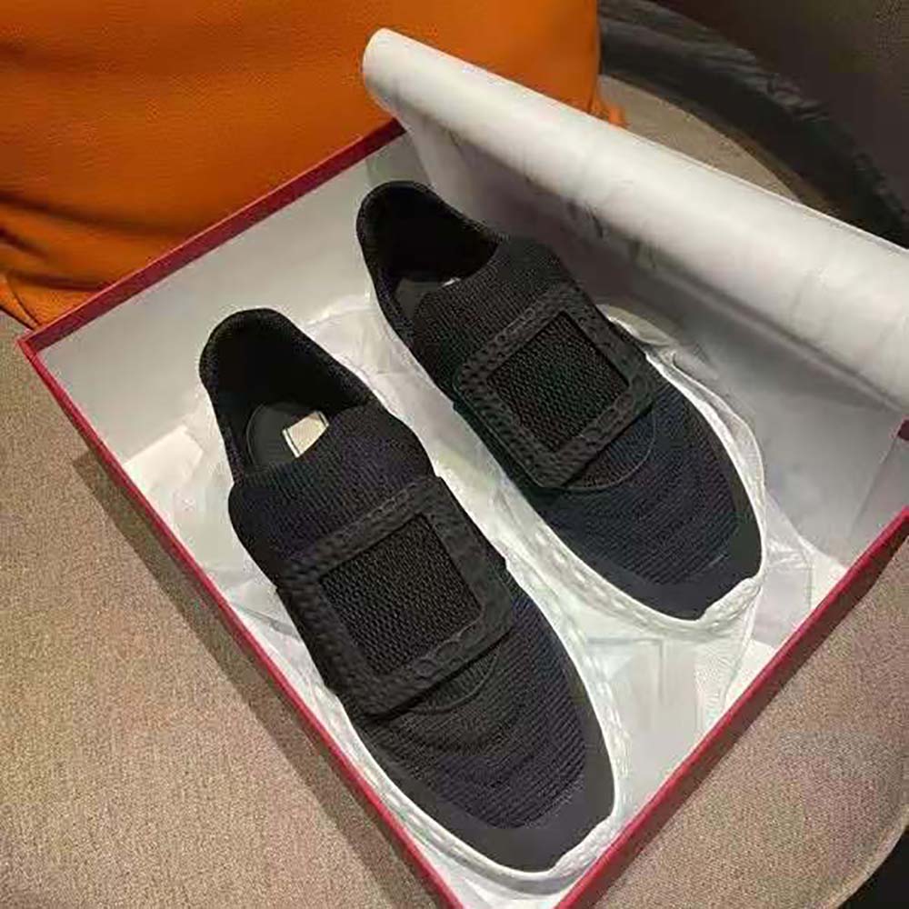 Top-down angle showing fabric texture of Roger Vivier Women Viv’ Run Light Sneakers