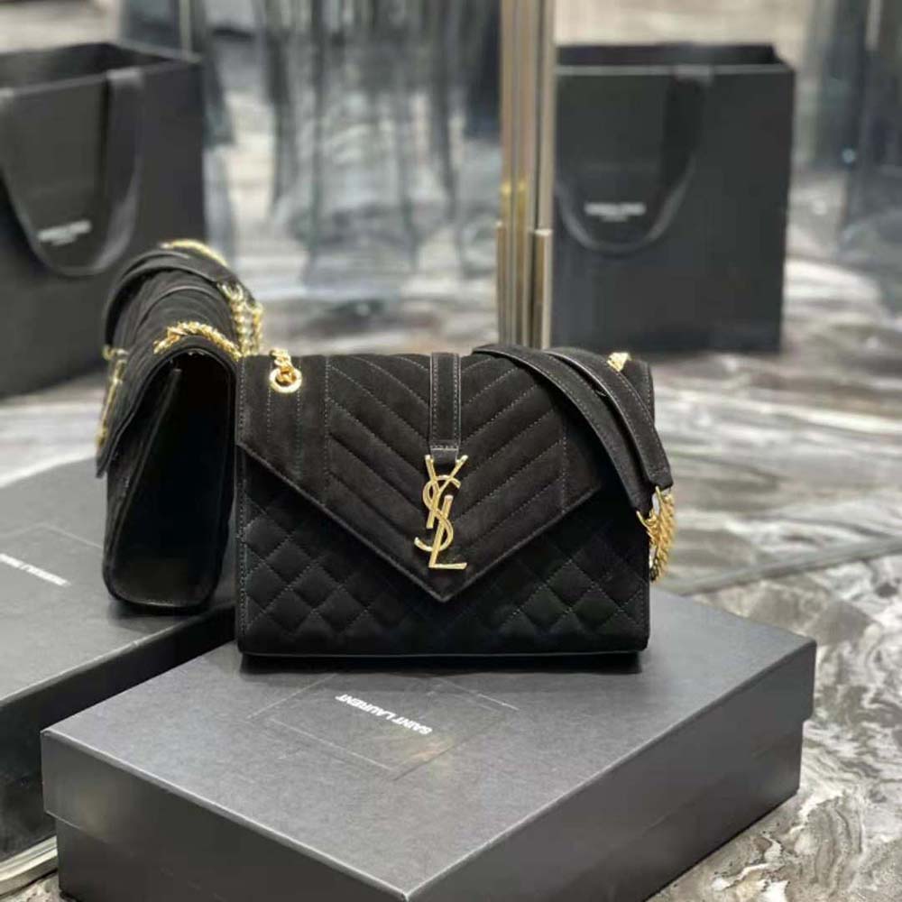 Saint Laurent YSL Women Envelope Medium Bag in Mix Matelasse Suede - image 2
