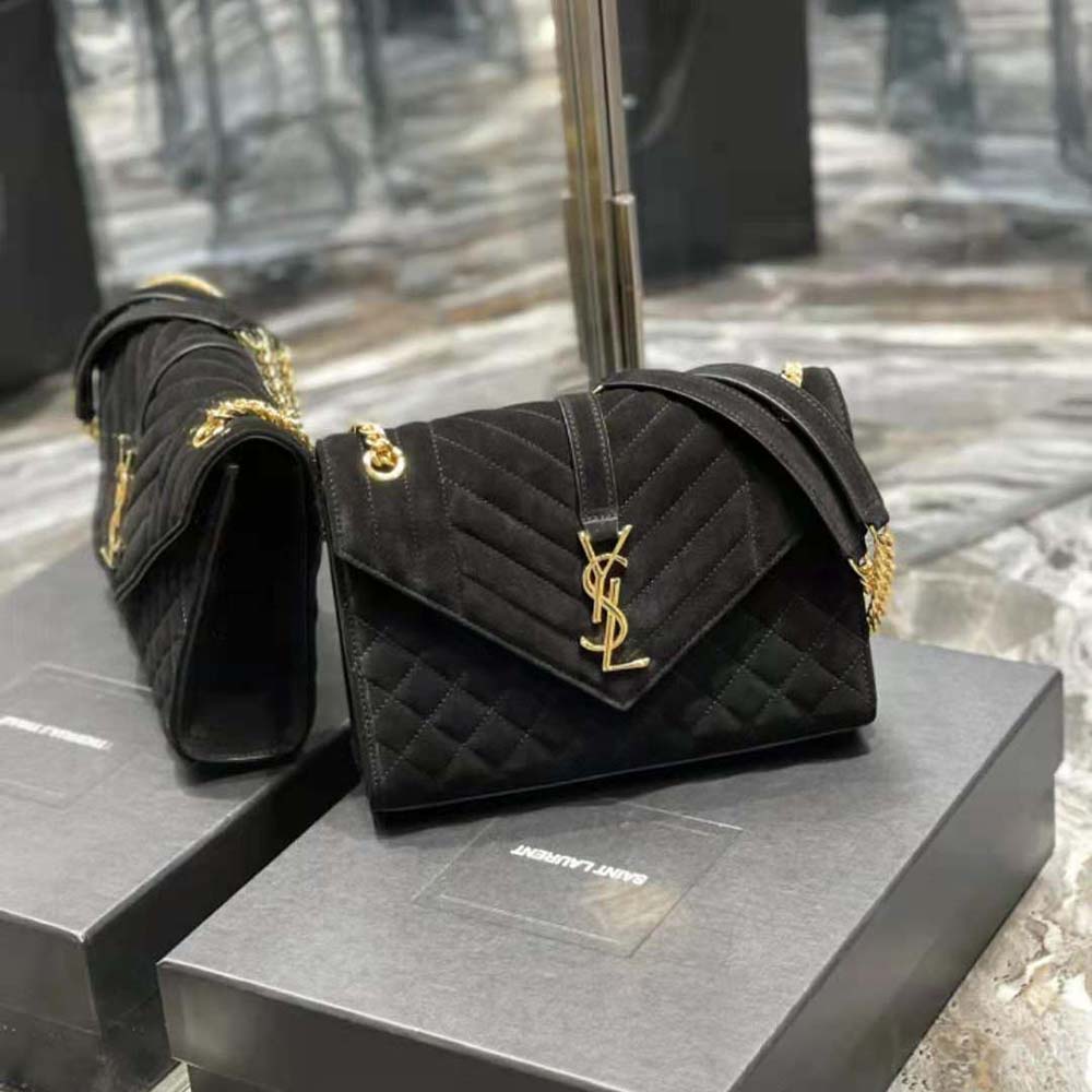 Saint Laurent YSL Women Envelope Medium Bag in Mix Matelasse Suede - image 3