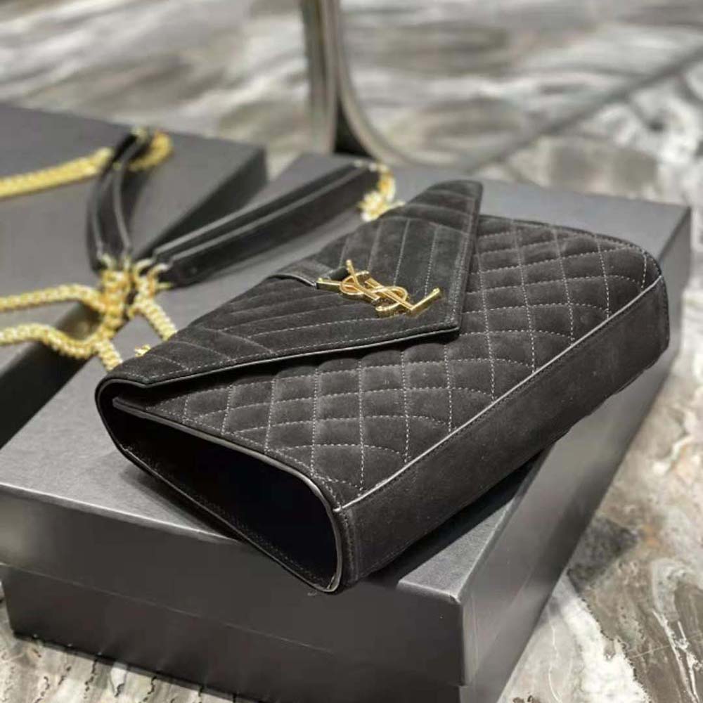 Saint Laurent YSL Women Envelope Medium Bag in Mix Matelasse Suede - image 6