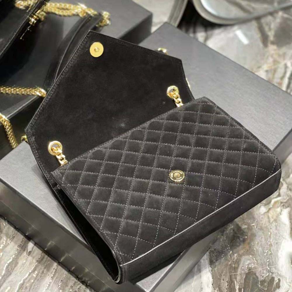 Saint Laurent YSL Women Envelope Medium Bag in Mix Matelasse Suede - image 7