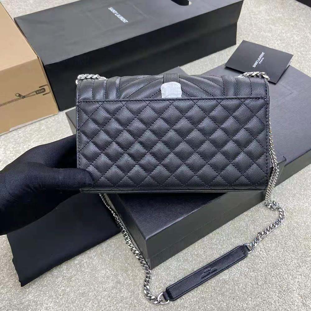 Saint Laurent YSL Women Envelope Small Bag in Mix Matelasse Grain DE Poudre Embossed Leather - image 4