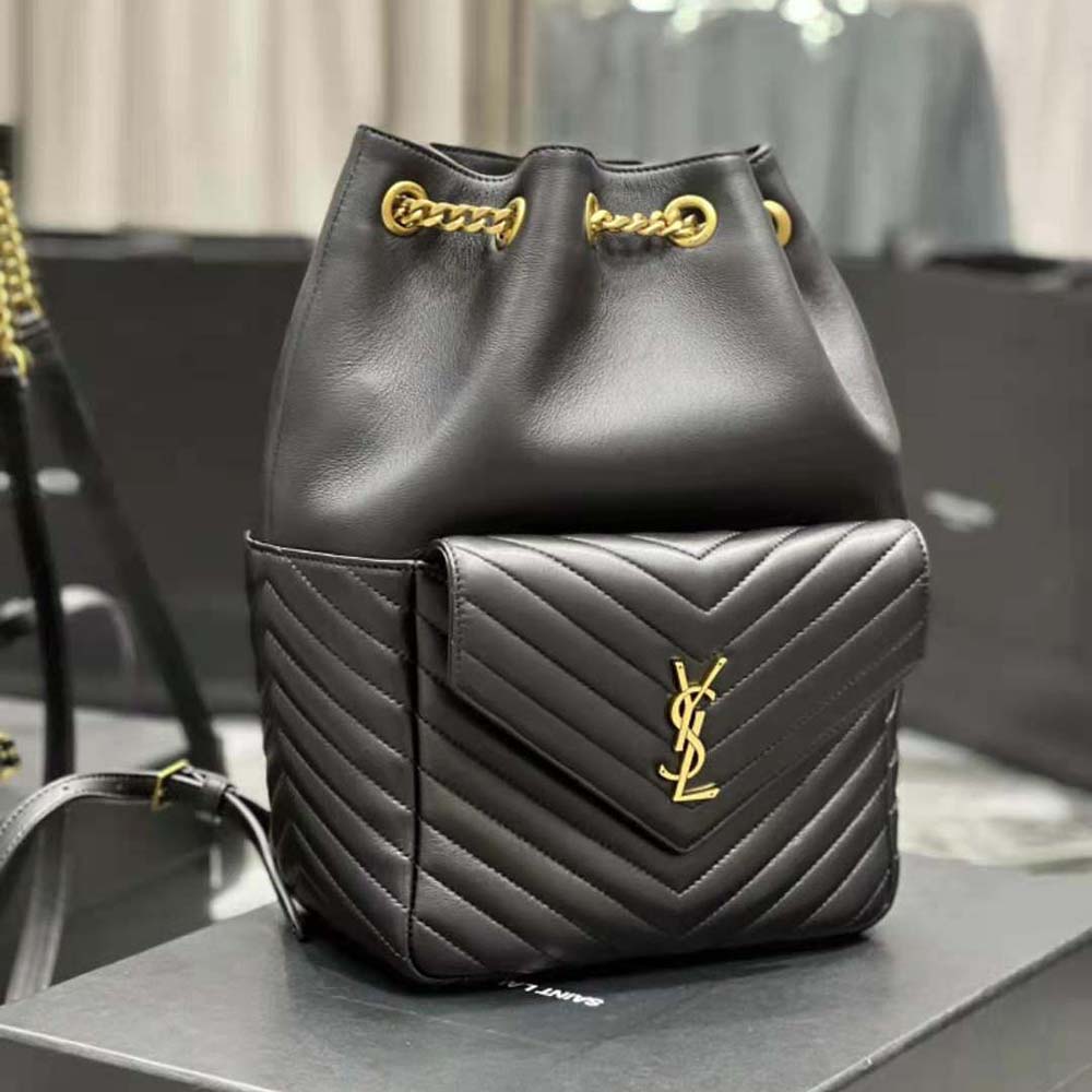 Saint Laurent YSL Women Joe Backpack in Lambskin-Black - image 3