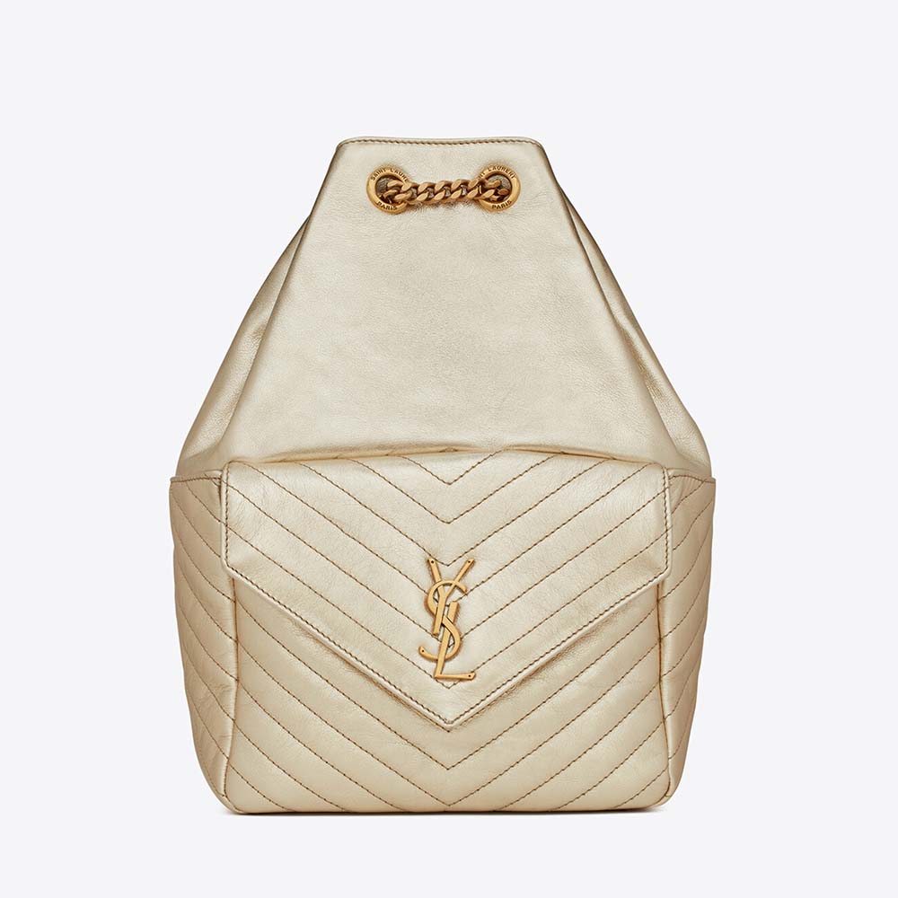 Saint Laurent YSL Women Joe Backpack in Lame Leather - image 1
