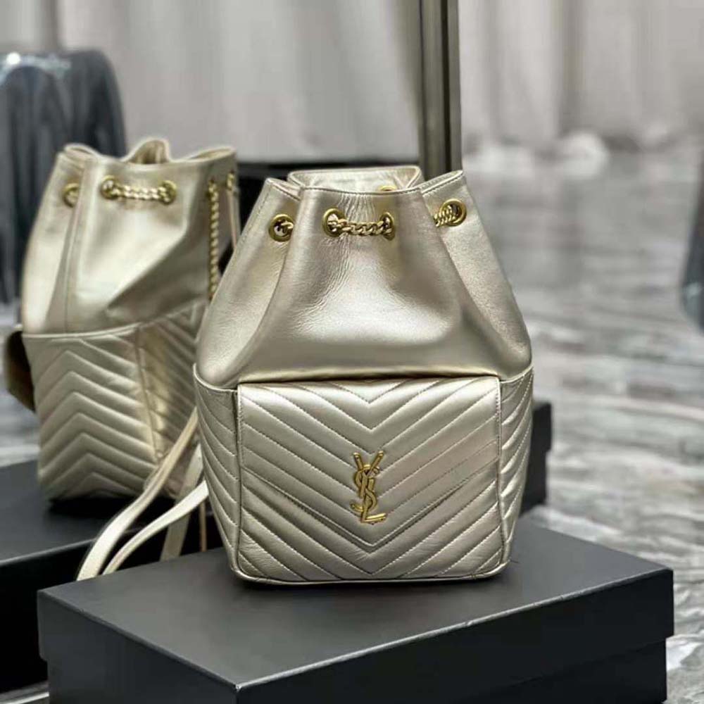 Saint Laurent YSL Women Joe Backpack in Lame Leather - image 2