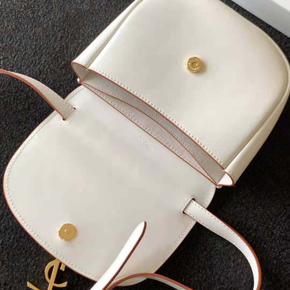 Saint Laurent YSL Women Kaia Small Satchel in Smooth Leather-White - image 6