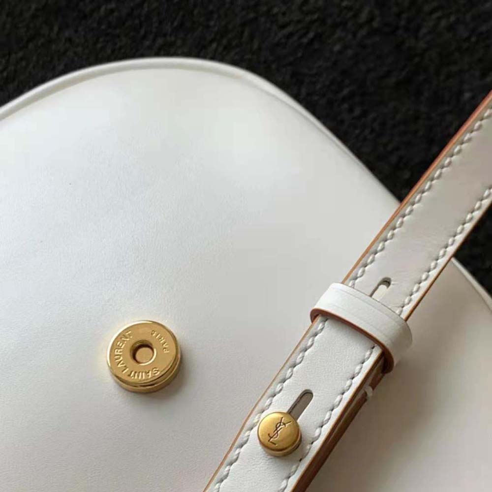 Saint Laurent YSL Women Kaia Small Satchel in Smooth Leather-White - image 9