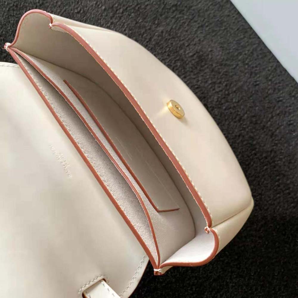 Saint Laurent YSL Women Kaia Small Satchel in Smooth Leather-White - image 7
