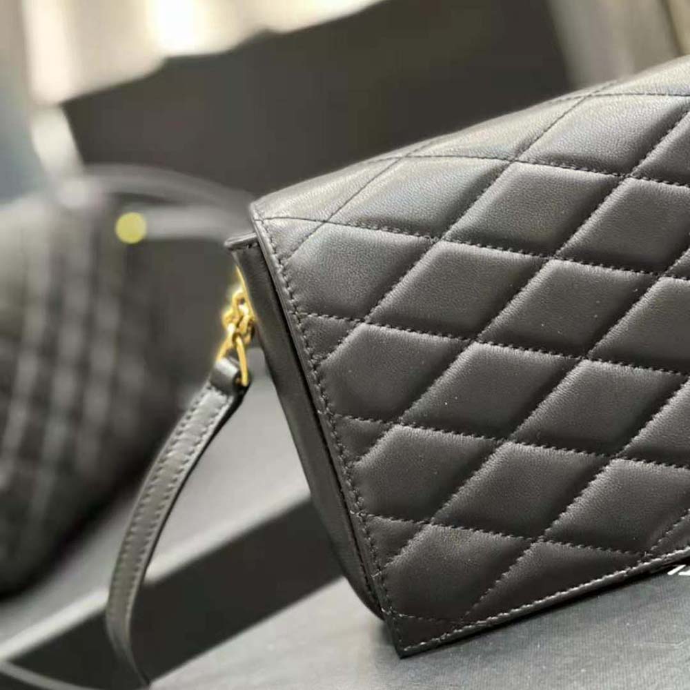 Saint Laurent YSL Women Kate Supple 99 in Quilted Lambskin-Black - image 9