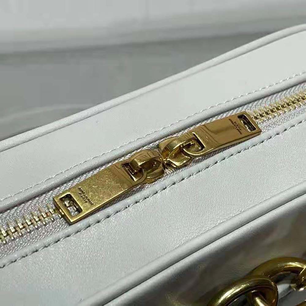 Saint Laurent YSL Women Le Maillon Small Chain Bag in Quilted Lambskin-White - image 7