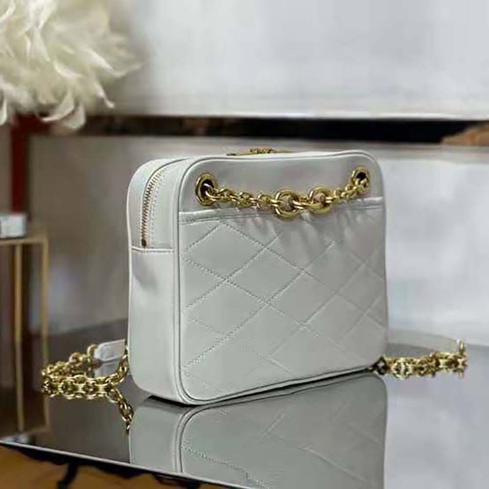 Saint Laurent YSL Women Le Maillon Small Chain Bag in Quilted Lambskin-White - image 5