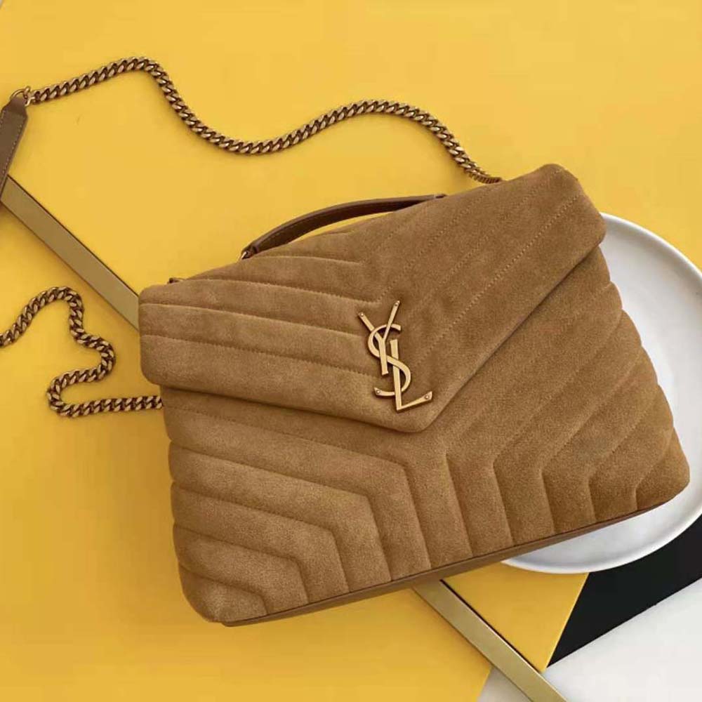 Saint Laurent YSL Women Loulou Small Bag in Y-Quilted Suede - image 2