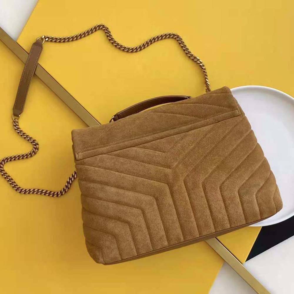 Saint Laurent YSL Women Loulou Small Bag in Y-Quilted Suede - image 3