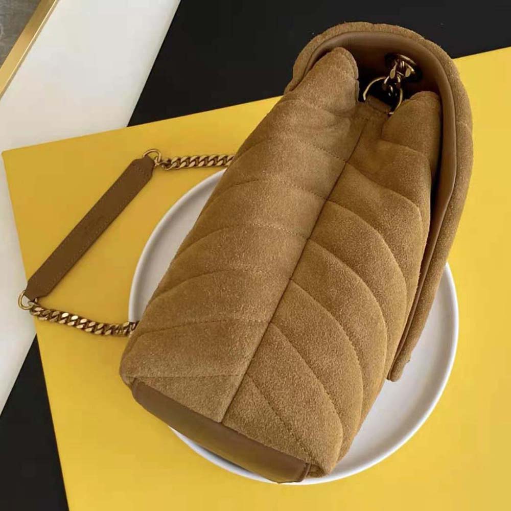 Saint Laurent YSL Women Loulou Small Bag in Y-Quilted Suede - image 4